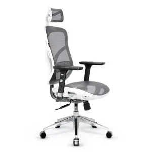 Fotel ergonomiczny Diablo V-Basic, biało-szary