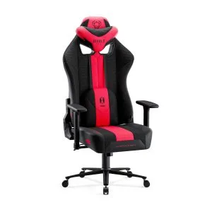 Materiałowy fotel gamingowy Diablo X-Player 2.0 Normal Size, karmazynowo-antracytowy