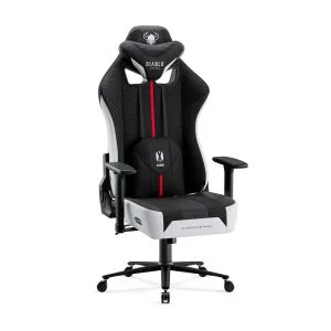 Materiałowy fotel gamingowy Diablo X-Player 2.0 Normal Size, biało-czarny